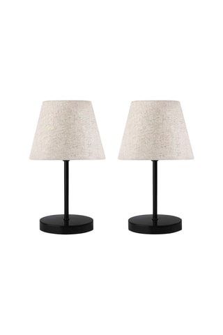 2 Tafellampen Ayd - Crèmekleurig en Zwart