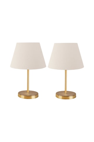 2 Tafellampen Ayd - Beige en Goudkleurig