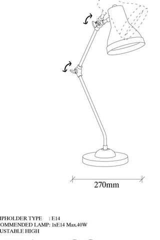 Tafellamp - Goudkleurig - 40 W