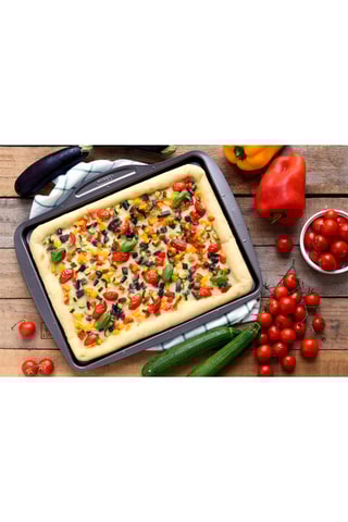 Tabuleiro para pizza retangular Asimetria 37 x 29 cm