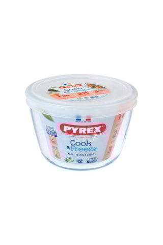 4 X Caixas de conservação redondas em vidro borossilicato Cook & Freeze - 60 cl