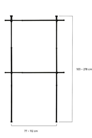 Roupeiro telescópico - 77/112 x 2,5 x 103/278 cm