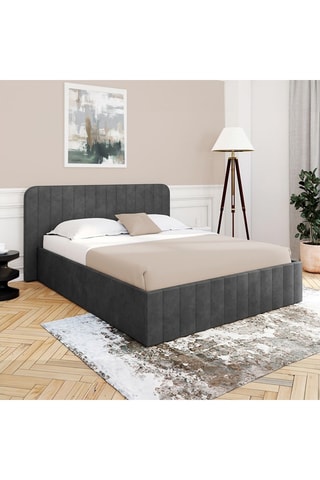 Cama com arrumação Valentina - Cinzento