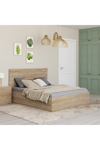 Cama com arrumação Sicilia - Imitação de madeira