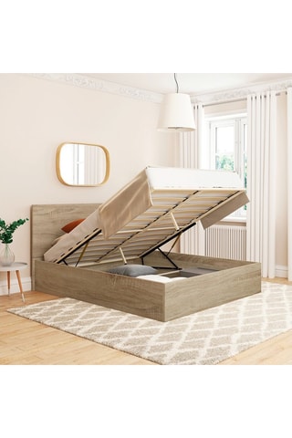 Cama com arrumação Sicilia - Imitação de madeira