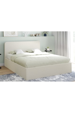 Cama com arrumação e sommier Louise - Branco creme