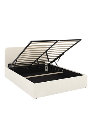 Cama com arrumação e sommier Louise - Branco creme