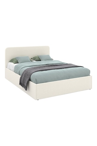 Cama com arrumação e sommier Louise - Branco creme