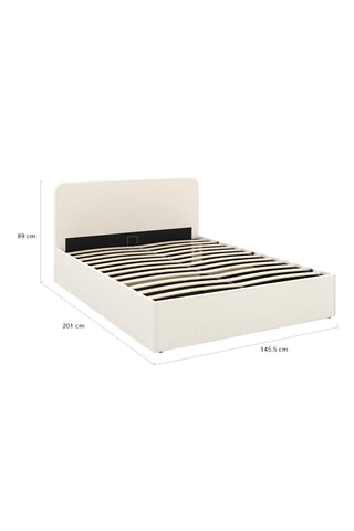 Cama com arrumação e sommier Louise - Branco creme