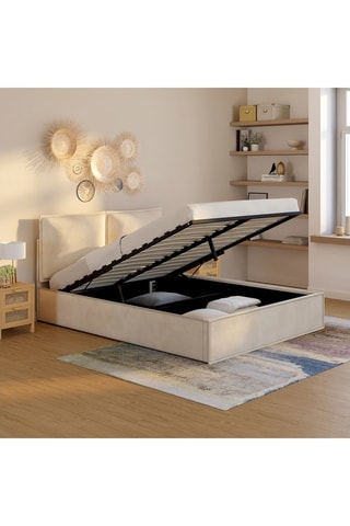 Cama com arrumação com sommier Lilou - Área de deitar 140 x 190 cm