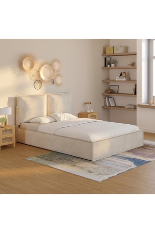 Cama com arrumação com sommier Lilou - Área de deitar 140 x 190 cm