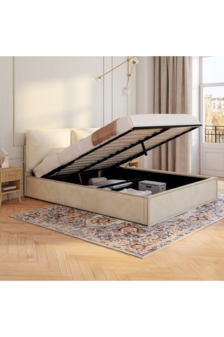 Cama com arrumação com sommier Lilou - Área de deitar 160 x 200 cm
