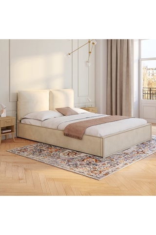 Cama com arrumação com sommier Lilou - Área de deitar 160 x 200 cm