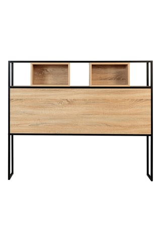 Cabeceira de cama Manufacture - Imitação de madeira clara e preto