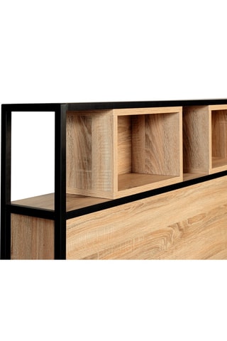 Cabeceira de cama Manufacture - Imitação de madeira clara e preto