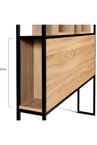 Cabeceira de cama Manufacture - Imitação de madeira clara e preto