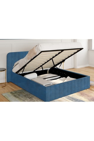 Cama com arrumação debaixo do estrado Valetnina - Azul-pato