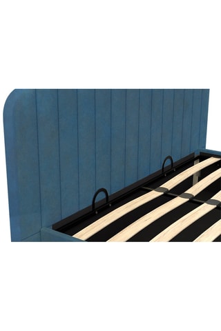 Cama com arrumação debaixo do estrado Valetnina - Azul-pato