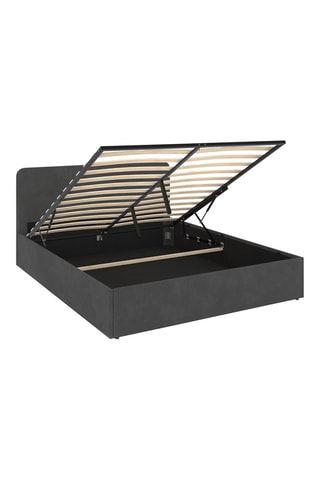 Cama com arrumação e sommier Louise - Cinzento