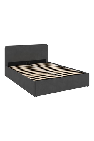 Cama com arrumação e sommier Louise - Cinzento