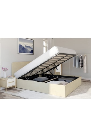 Cama com arrumação e sommier Louise - Bege