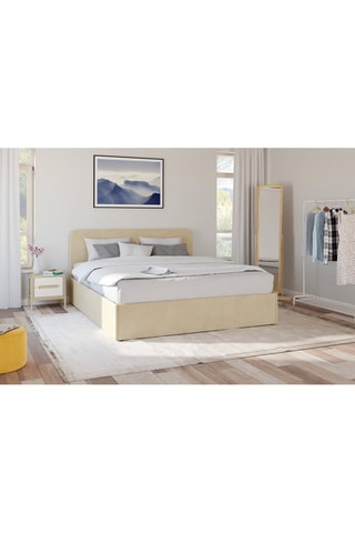 Cama com arrumação e sommier Louise - Bege
