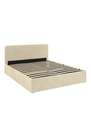 Cama com arrumação e sommier Louise - Bege
