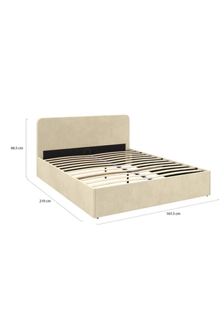 Cama com arrumação e sommier Louise - Bege