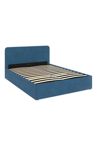 Cama com arrumação e sommier Louise - Azul-pato