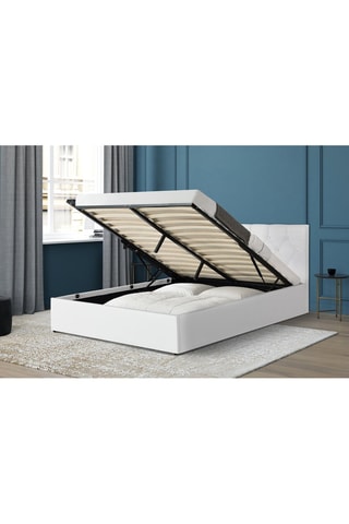 Cama com arrumação e sommier Austin Branco