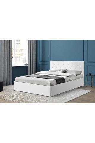 Cama com arrumação e sommier Austin Branco