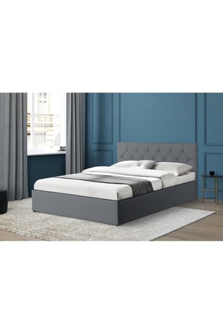 Cama com arrumação e estrado Hannah Cinzento