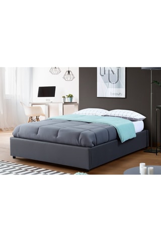 Cama com arrumação e estrado Miami Cinzento