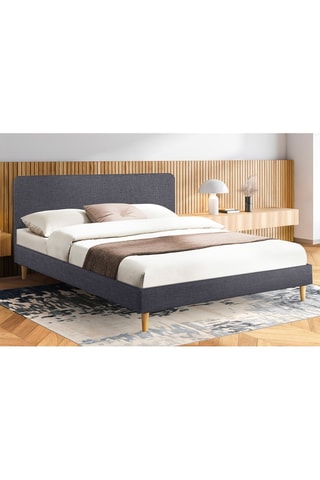 Cama de madeira Evy - Cinzento - 160 x 200 cm