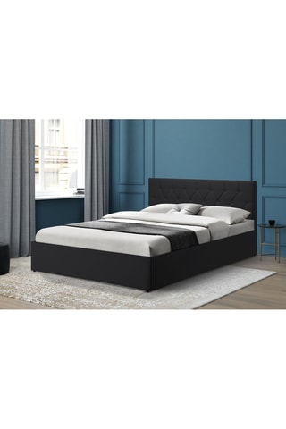 Cama com arrumação e sommier Hannah - Preto