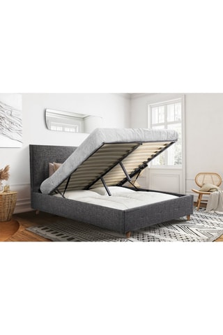 Cama com arrumação e sommier Luléa - Antracite