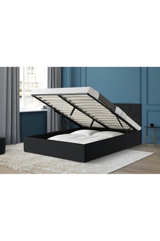 Cama com arrumação com sommier Austin Preto