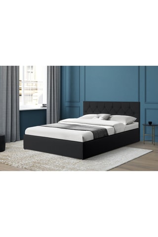 Cama com arrumação com sommier Austin Preto