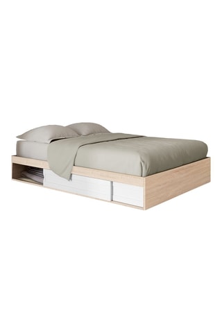 Estrutura de cama Orem com estrato e arrumação integrada - 140 x 190 cm