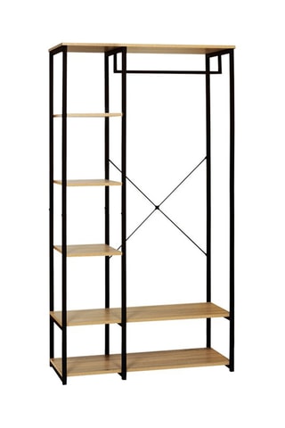 Closet duplo Manufacture - Preto e imitação de madeira