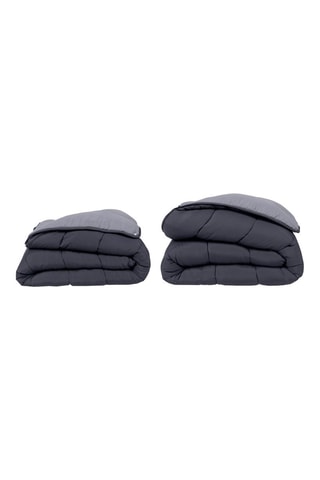 Edredão 4 estações - 500 g/m² + 2 almofadas - 
Cinzento claro e cinzento escuro