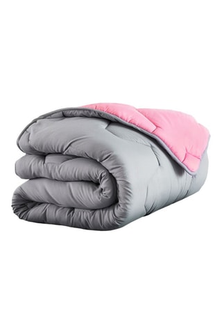 Edredão reversível - 300 g/m² Cinzento e rosa