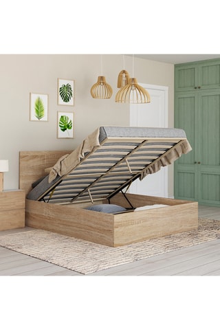 Cama com arrumação com sommier Sicilia - Área de deitar 140 x 190 cm