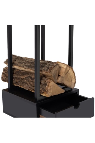 Suporte vertical para lenha - Preto