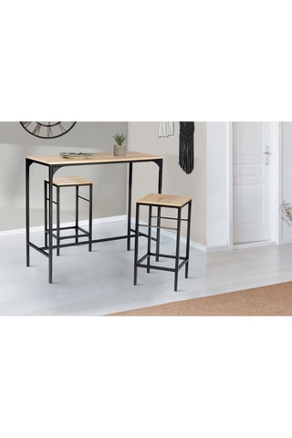 Mesa de bar e 2 bancos de bar Pharell - 95 x 45 x 95 cm e 32 x 32 x 67 cm