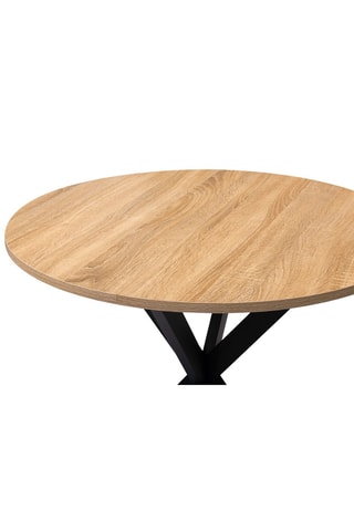 Mesa de refeição redonda Soline - Imitação de madeira e preto
