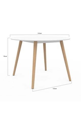 Mesa de jantar Stacy - Branco e natural