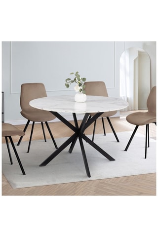Mesa de jantar Soline - Branco e preto