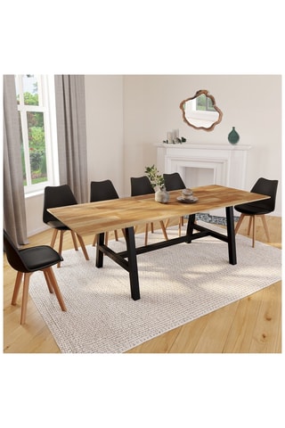 Mesa de refeição extensível Mathilde - Imitação de madeira e preto