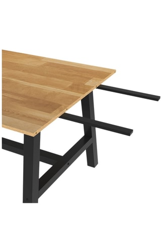 Mesa de refeição extensível Mathilde - Imitação de madeira e preto